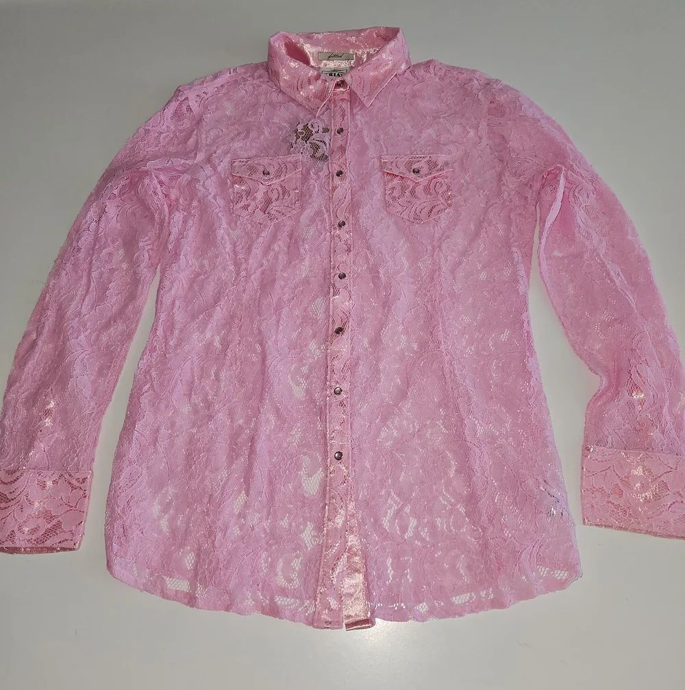 Ariat Pink Lace Button-Down Shirt